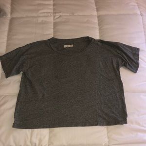 Grey T-Shirt Crop Top
